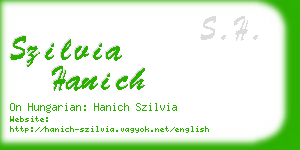 szilvia hanich business card